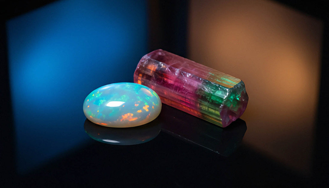 Opal and Tourmaline stones
