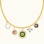 Pisces Zodiac Lapis and Diamond Medallion