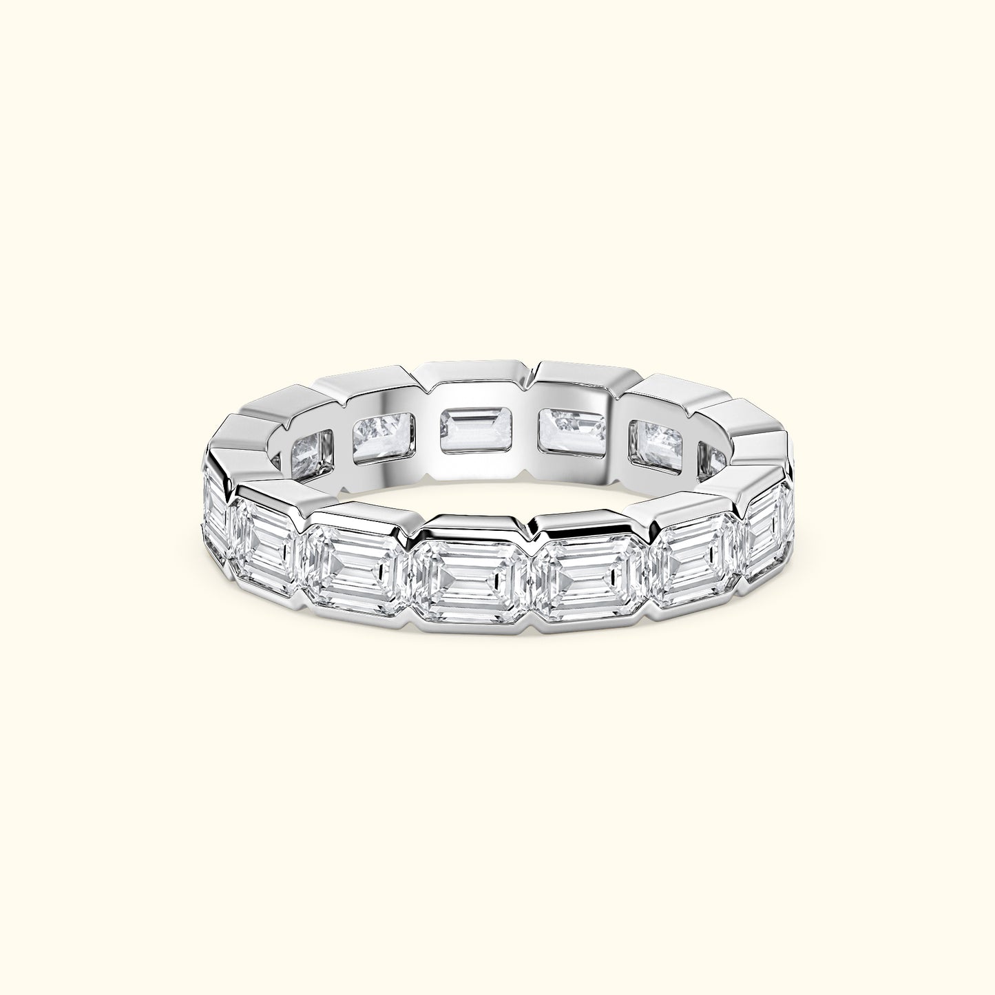 'Riley' Emerald Cut Eternity Diamond Wedding Band