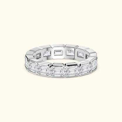 'Riley' Emerald Cut Eternity Diamond Wedding Band