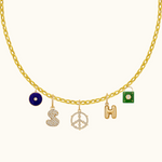 Lapis and Diamond Disc Pendant