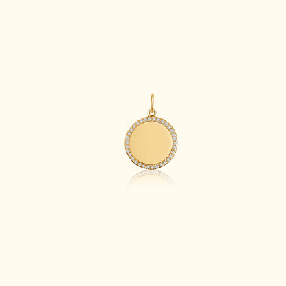 Engravable Diamond Disc Pendant