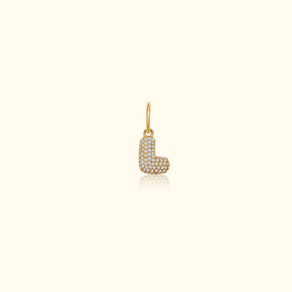 Diamond Puff 'L' Pendant