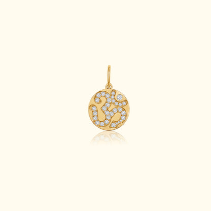Diamond Om Disc Pendant
