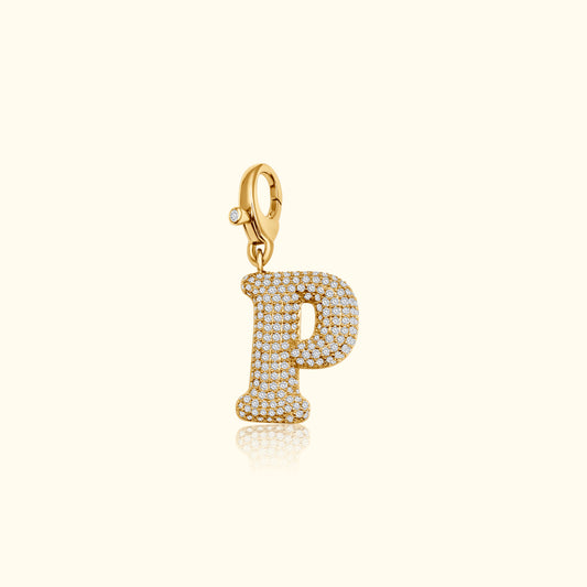 Puff Diamond 'P' Initial Pendant