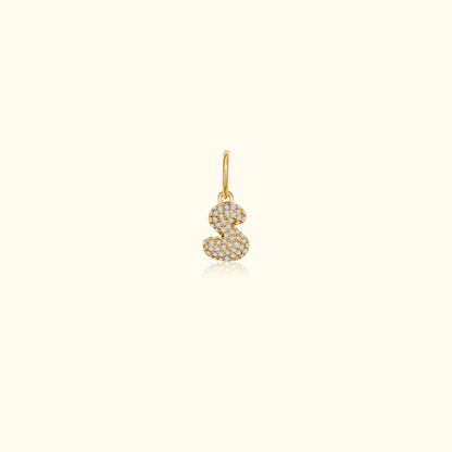 Diamond Puff 'S' Initial Pendant