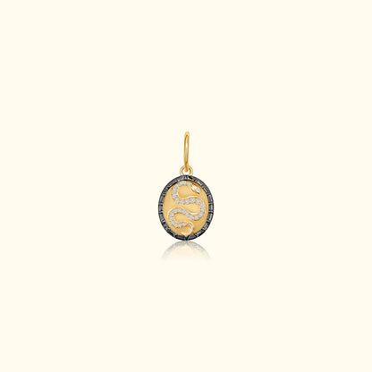 Diamond Snake Oval Pendant