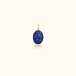 50/50 Diamond and Sapphire Oval Puff Pendant