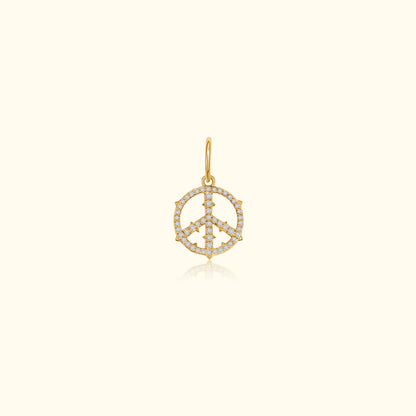 Diamond Peace Sign Pendant