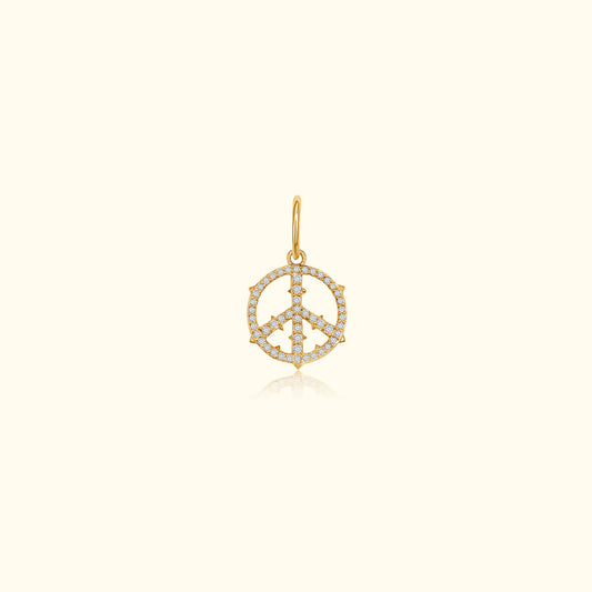 Diamond Peace Sign Pendant