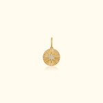 Diamond Fluted Starburst Disc Locket Pendant