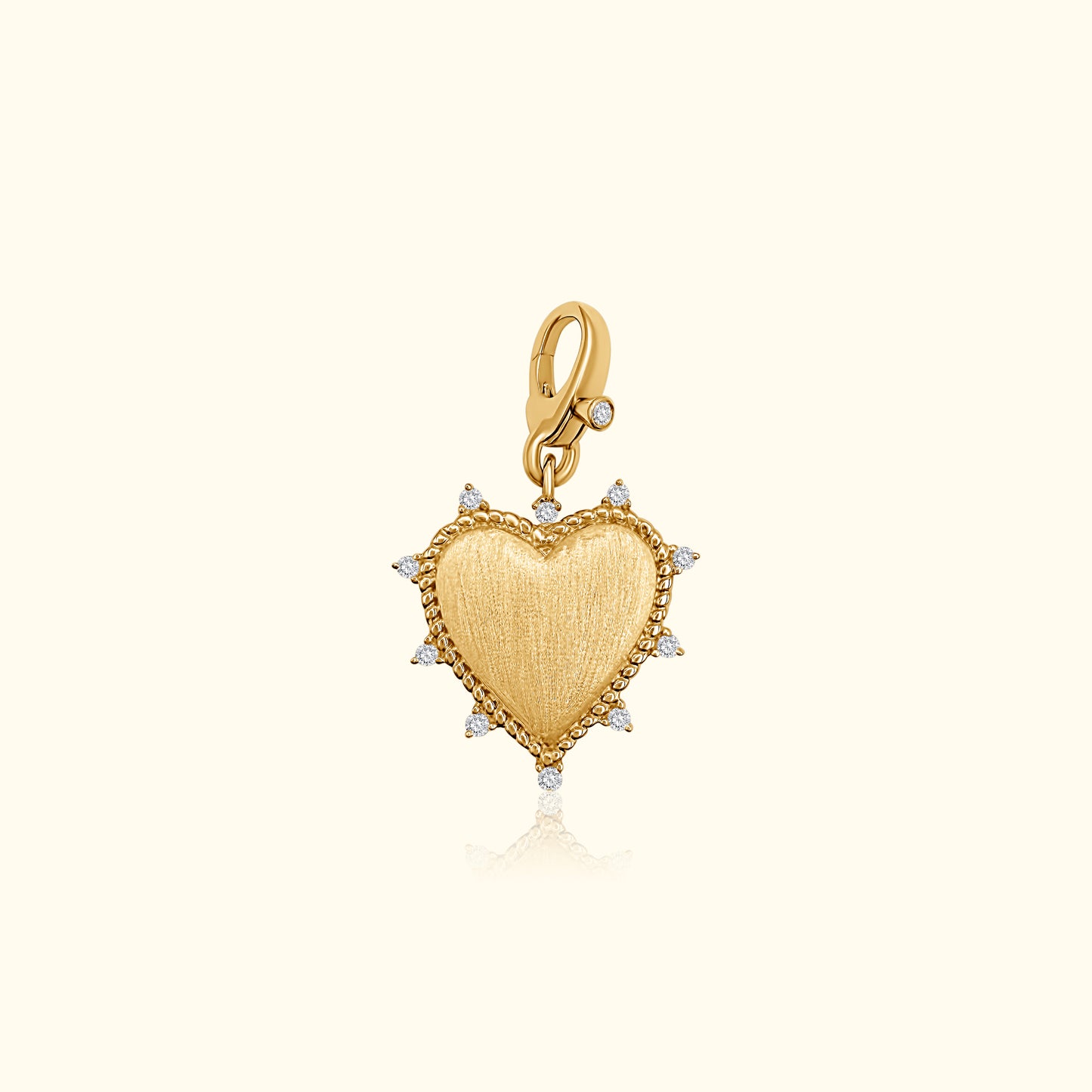 Diamond Spikes Satin Finish Heart Pendant