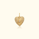 Fluted Diamond Bezel Heart Pendant