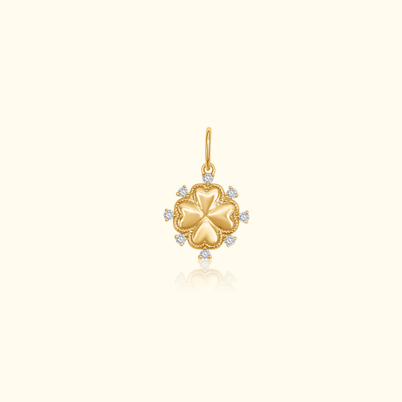 Diamond Spiked Clover Pendant