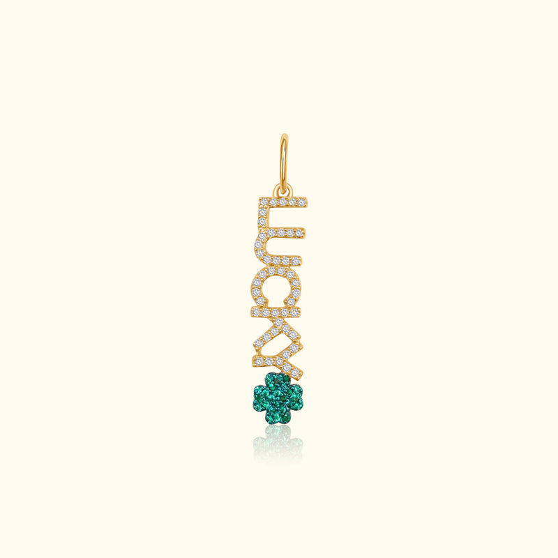 'Lucky' Diamond and Emerald Clover Pendant
