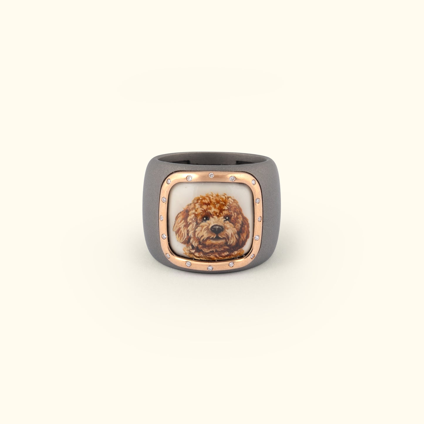 The Billig Custom Hand-Painted Pet Pawtrait Band Ring