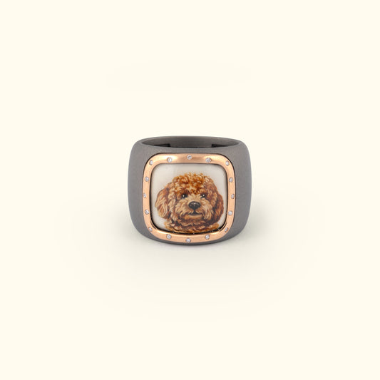 The Billig Custom Hand-Painted Pet Pawtrait Band Ring