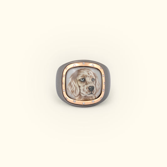 The Billig Custom Hand-Painted Pet Pawtrait Scalar Ring
