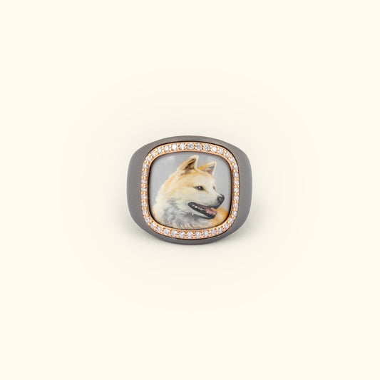 The Billig Custom Hand-Painted Pet Pawtrait Scalar Ring