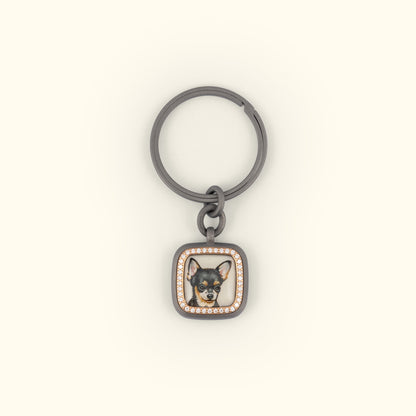 The Billig Custom Hand-Painted Pet Pawtrait Keychain