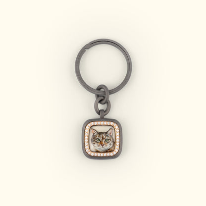 The Billig Custom Hand-Painted Pet Pawtrait Keychain