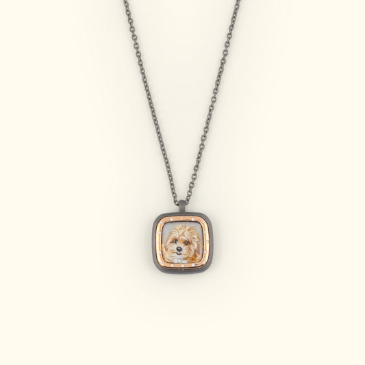 The Billig Custom Hand-Painted Pet Pawtrait Necklace