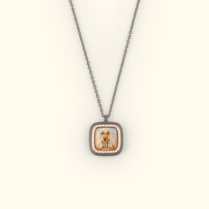 The Billig Custom Hand-Painted Pet Pawtrait Necklace