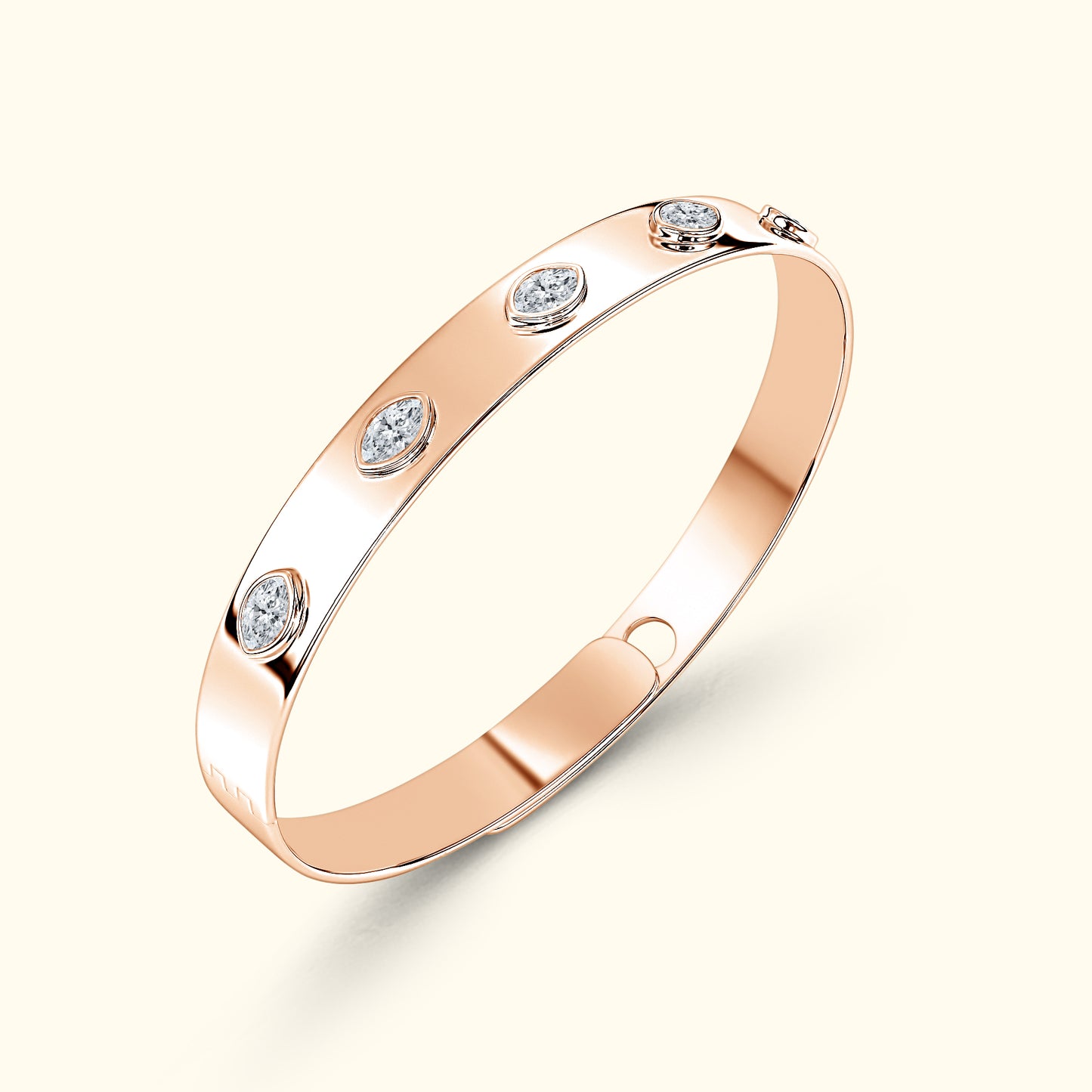 Bezel Set Marquise Diamond Bracelet