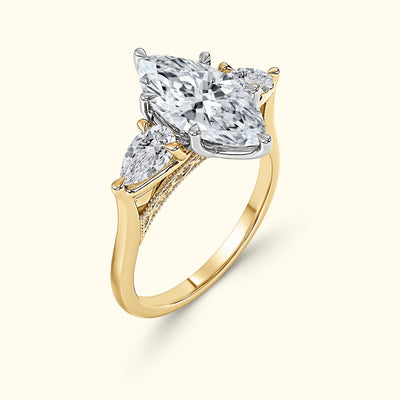 Stephanie Setting Three-Stone Marquise Engagement Ring