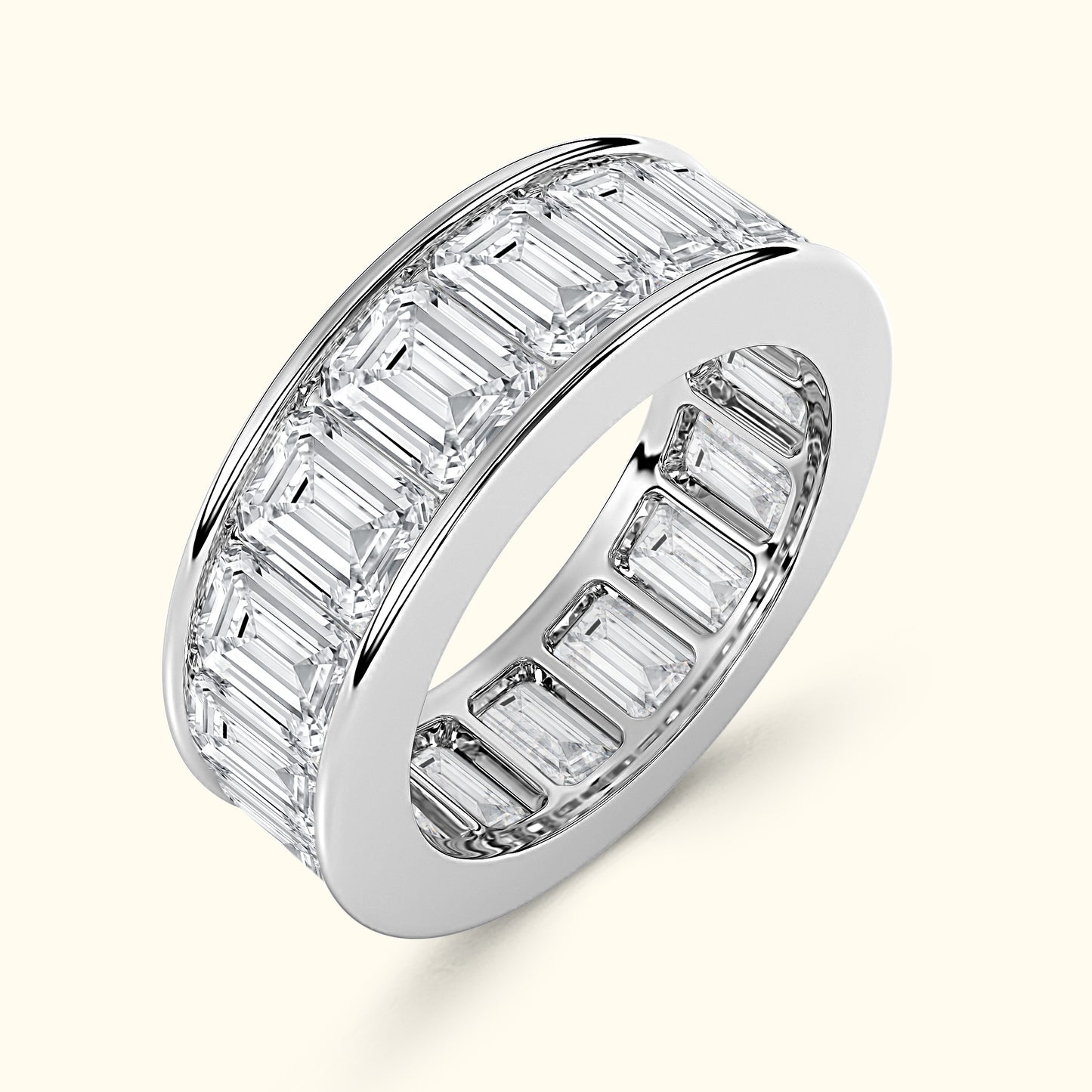 'Allison'Emerald-Cut Diamond Channel-Set Eternity Band