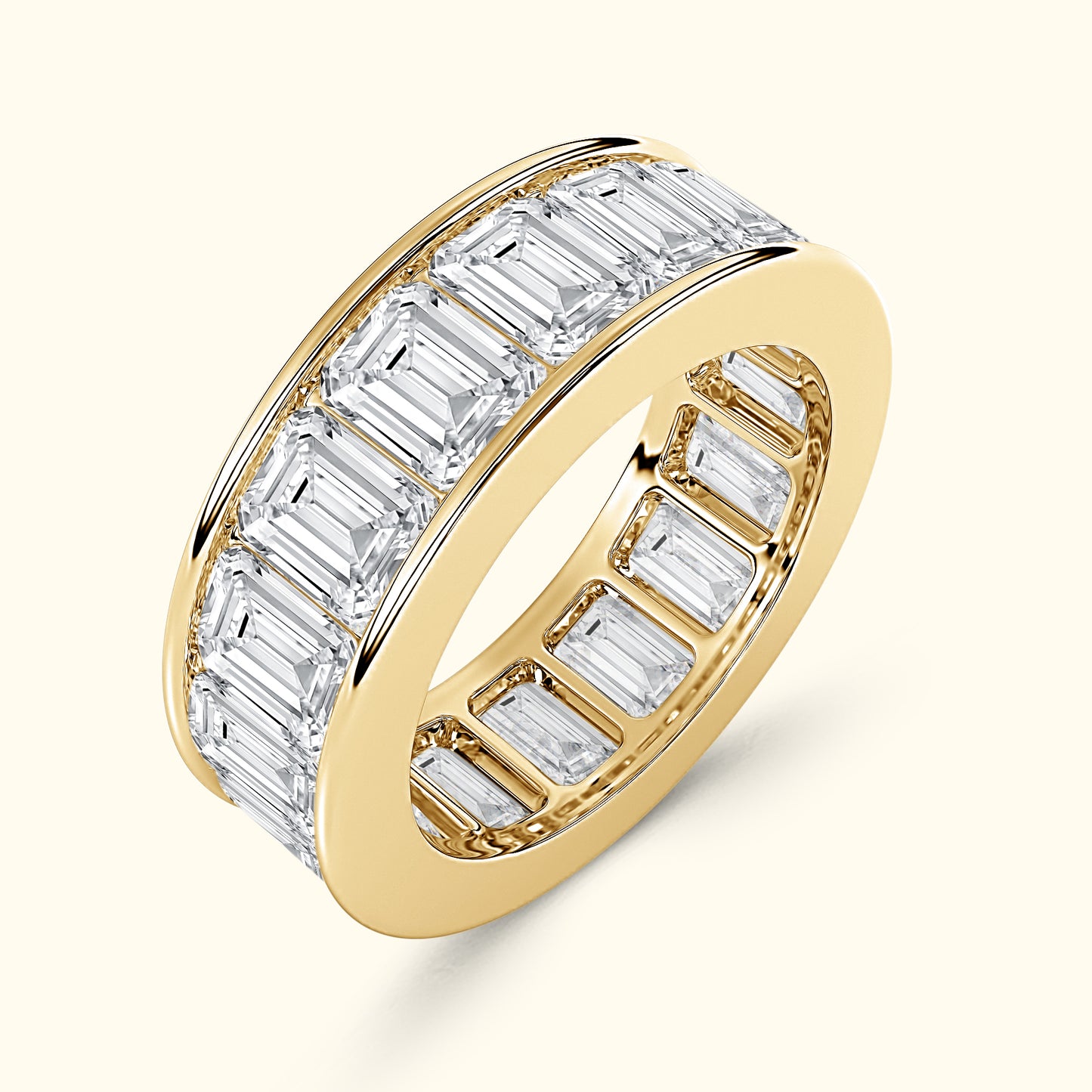 'Allison'Emerald-Cut Diamond Channel-Set Eternity Band