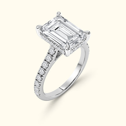 'Elizabeth' Engagement Ring - French Pavé Halo Design