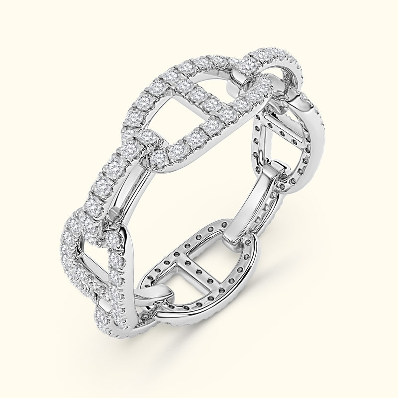 Diamond Chain Link Wedding Band