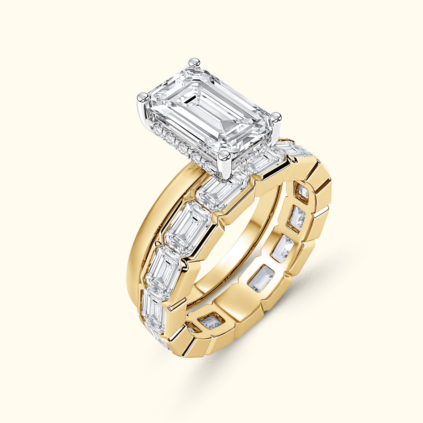 'Riley' Emerald Cut Eternity Diamond Wedding Band