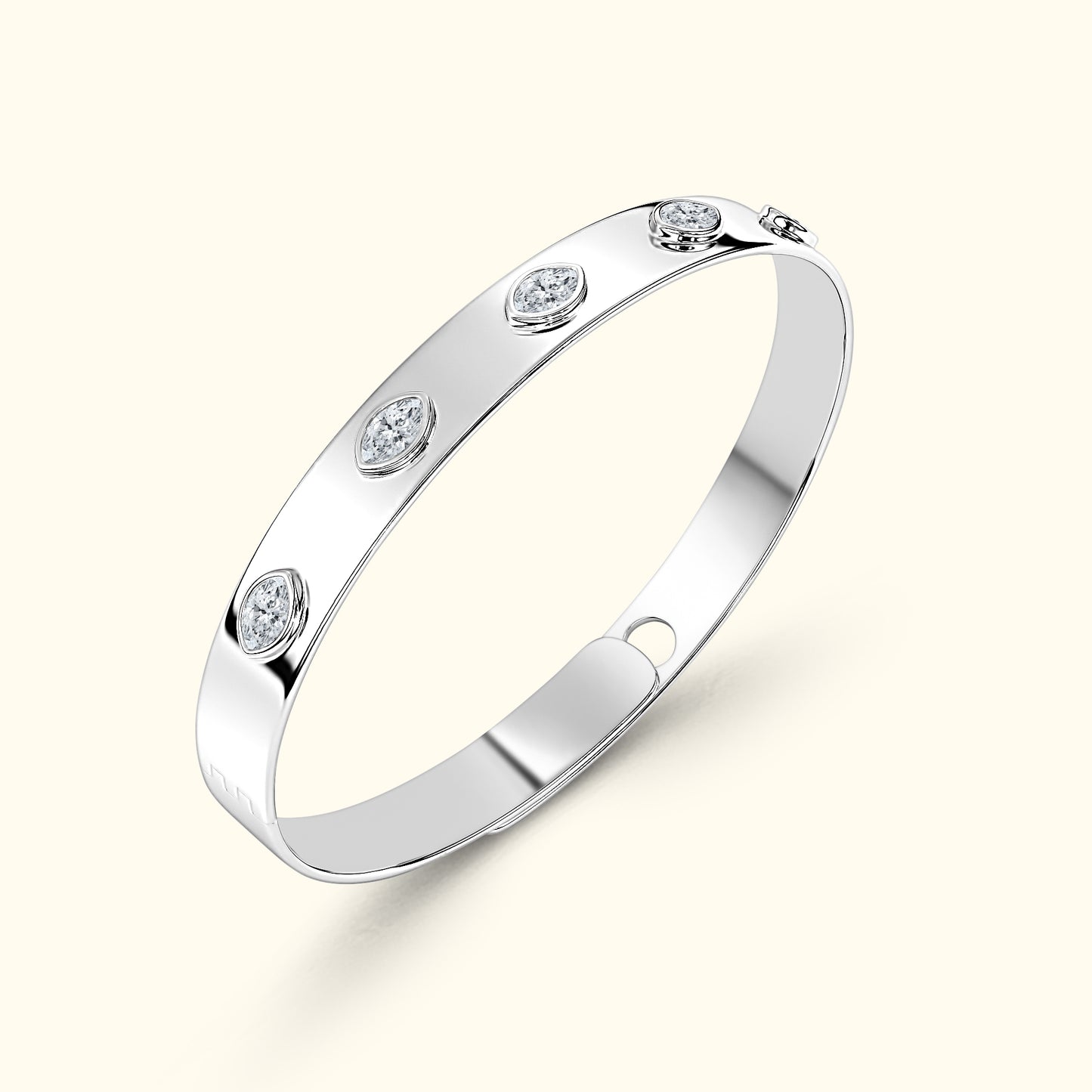 Bezel Set Marquise Diamond Bracelet