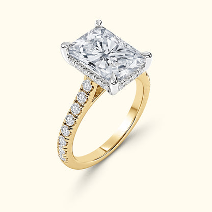'Elizabeth' Engagement Ring - French Pavé Halo Design