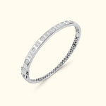 Bezel Set Emerald and Round Mixed Diamond Bracelet