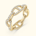 Diamond Chain Link Wedding Band