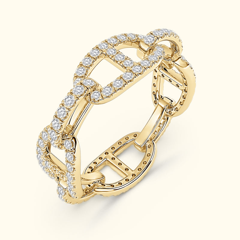 Diamond Chain Link Wedding Band