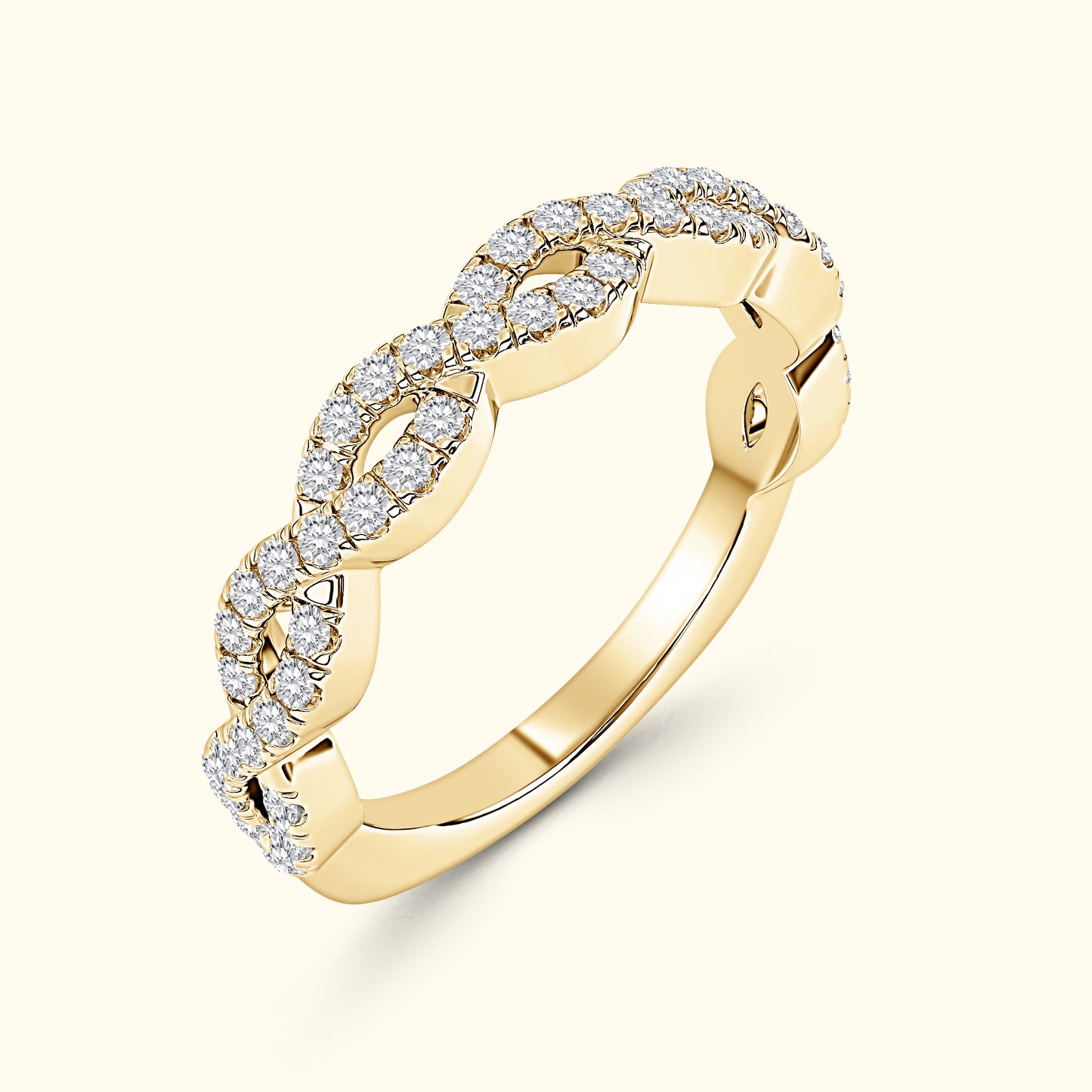'Kayla' French Pavè Infinity Diamond Band