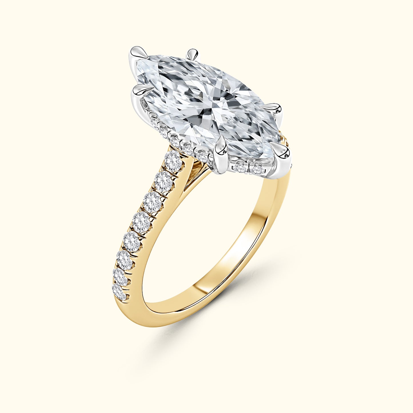 Elizabeth' Engagement Ring - French Pavé Halo Design