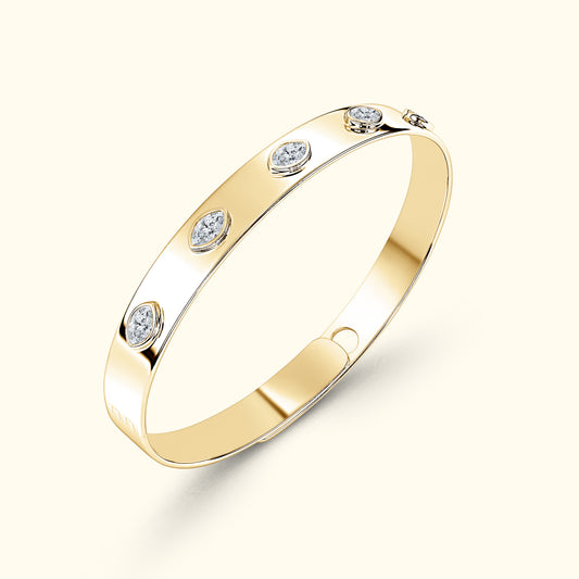Bezel Set Marquise Diamond Bracelet
