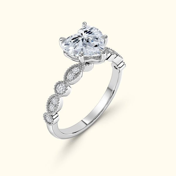 Heart-shaped diamond engagement ring setting by Billig Jewelers