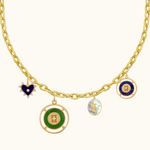 Gemini Zodiac Lapis and Diamond Medallion
