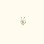 White Mother of Pearl and Diamond Padlock Medallion