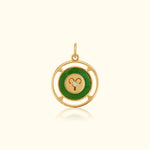 Aries Zodiac Jade and Diamond Medallion