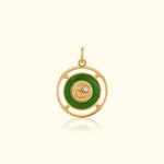 Cancer Zodiac Jade and Diamond Medallion