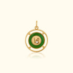 Capricorn Zodiac Jade and Diamond Medallion