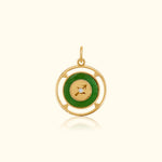 Sagittarius Zodiac Jade and Diamond Medallion