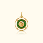 Scorpio Zodiac Jade and Diamond Medallion
